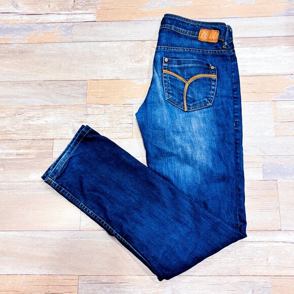 DISH JEANS Trixie Dark Wash Low Rise Slim Straight Jeans | Size 27x32 * - Picture 5 of 12